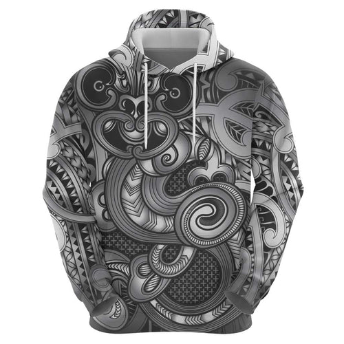 Aotearoa Maori Hei Tiki Hoodie Kiwikiwi Kowhaiwhai Puhoro Motif