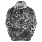 Aotearoa Maori Hei Tiki Hoodie Kiwikiwi Kowhaiwhai Puhoro Motif