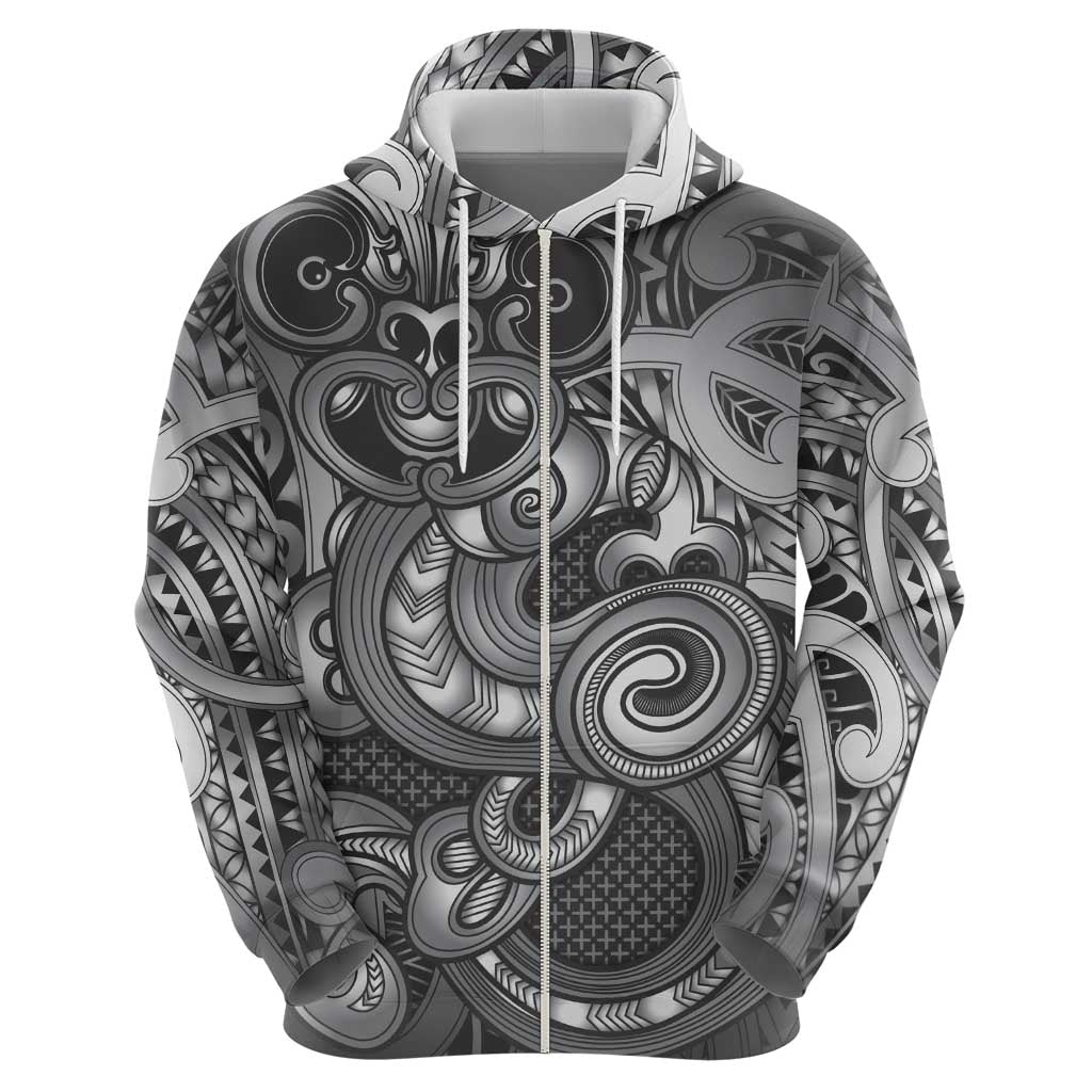 Aotearoa Maori Hei Tiki Hoodie Kiwikiwi Kowhaiwhai Puhoro Motif