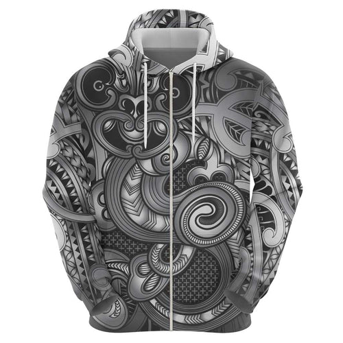 Aotearoa Maori Hei Tiki Hoodie Kiwikiwi Kowhaiwhai Puhoro Motif