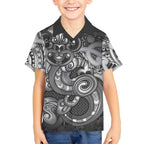 Aotearoa Maori Hei Tiki Kid Hawaiian Shirt Kiwikiwi Kowhaiwhai Puhoro Motif