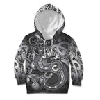 Aotearoa Maori Hei Tiki Kid Hoodie Kiwikiwi Kowhaiwhai Puhoro Motif