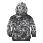 Aotearoa Maori Hei Tiki Kid Hoodie Kiwikiwi Kowhaiwhai Puhoro Motif
