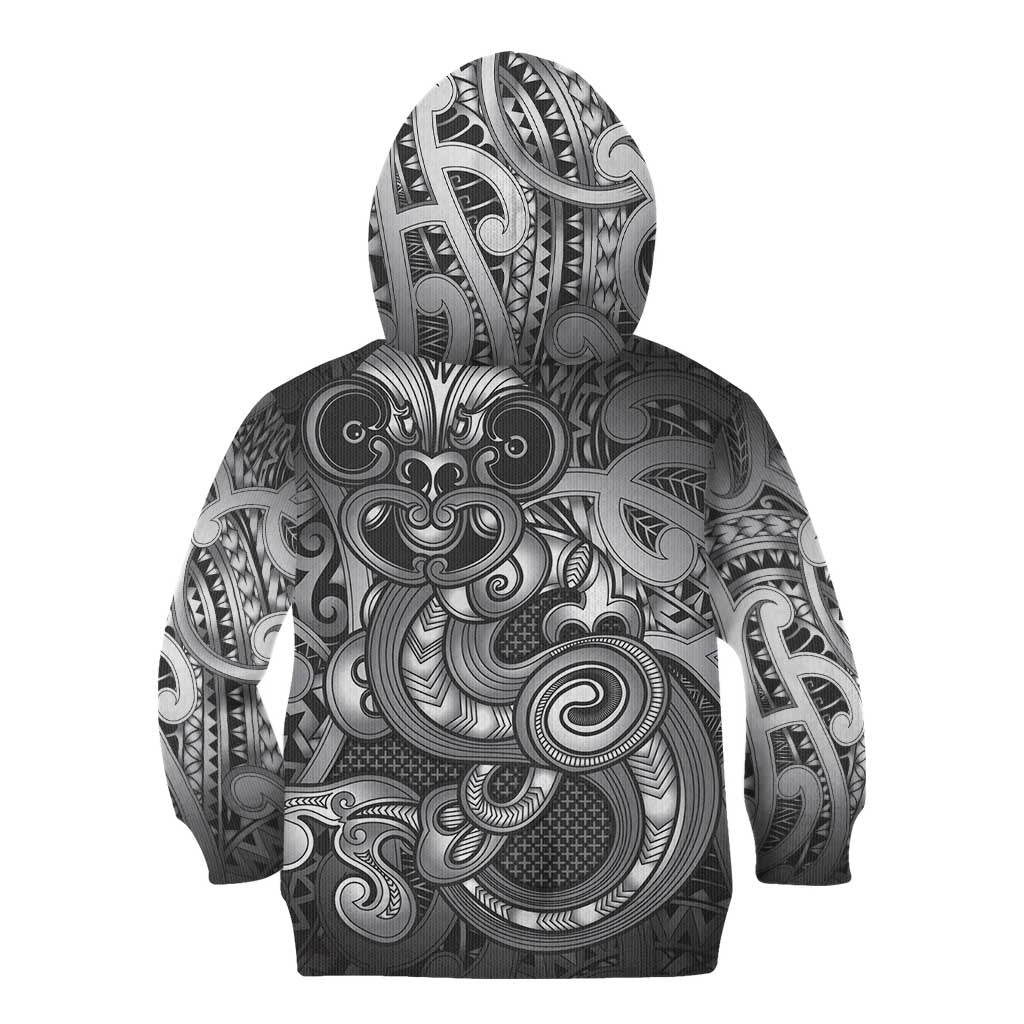 Aotearoa Maori Hei Tiki Kid Hoodie Kiwikiwi Kowhaiwhai Puhoro Motif