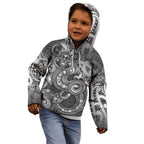 Aotearoa Maori Hei Tiki Kid Hoodie Kiwikiwi Kowhaiwhai Puhoro Motif