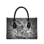 Aotearoa Maori Hei Tiki Leather Bag Kiwikiwi Kowhaiwhai Puhoro Motif