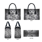 Aotearoa Maori Hei Tiki Leather Bag Kiwikiwi Kowhaiwhai Puhoro Motif