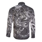 Aotearoa Maori Hei Tiki Long Sleeve Button Shirt Kiwikiwi Kowhaiwhai Puhoro Motif