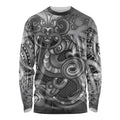 Aotearoa Maori Hei Tiki Long Sleeve Shirt Kiwikiwi Kowhaiwhai Puhoro Motif