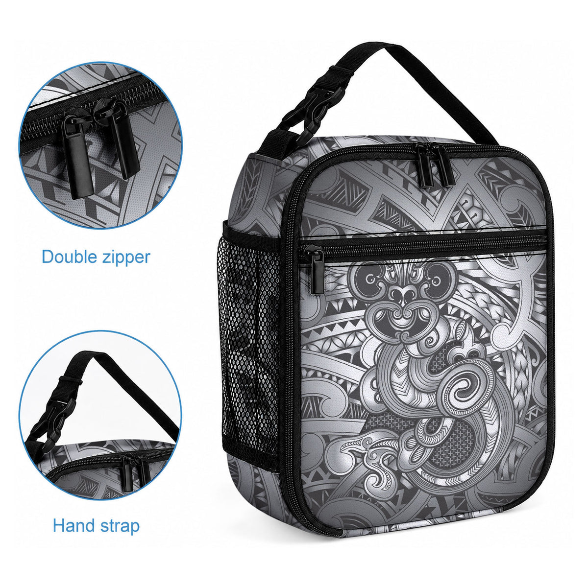 Aotearoa Maori Hei Tiki Lunch Bag Kiwikiwi Kowhaiwhai Puhoro Motif