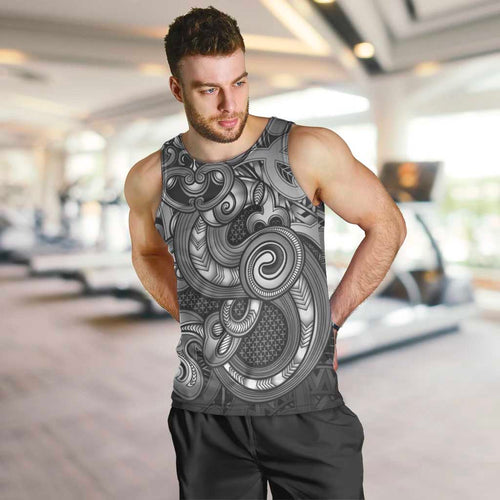 Aotearoa Maori Hei Tiki Men Tank Top Kiwikiwi Kowhaiwhai Puhoro Motif
