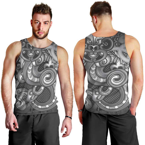 Aotearoa Maori Hei Tiki Men Tank Top Kiwikiwi Kowhaiwhai Puhoro Motif
