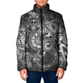 Aotearoa Maori Hei Tiki Padded Jacket Kiwikiwi Kowhaiwhai Puhoro Motif