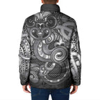 Aotearoa Maori Hei Tiki Padded Jacket Kiwikiwi Kowhaiwhai Puhoro Motif