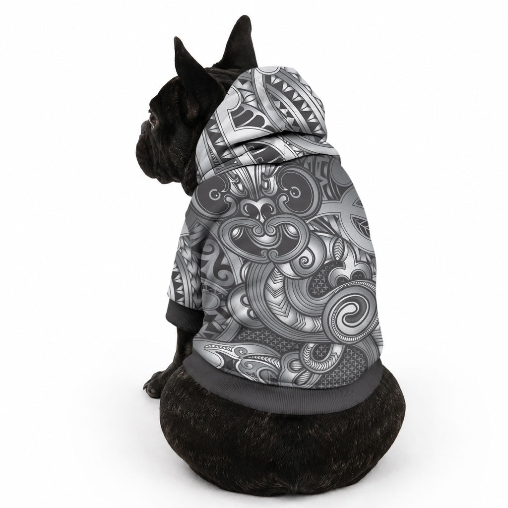 Aotearoa Maori Hei Tiki Pet Hoodie Kiwikiwi Kowhaiwhai Puhoro Motif