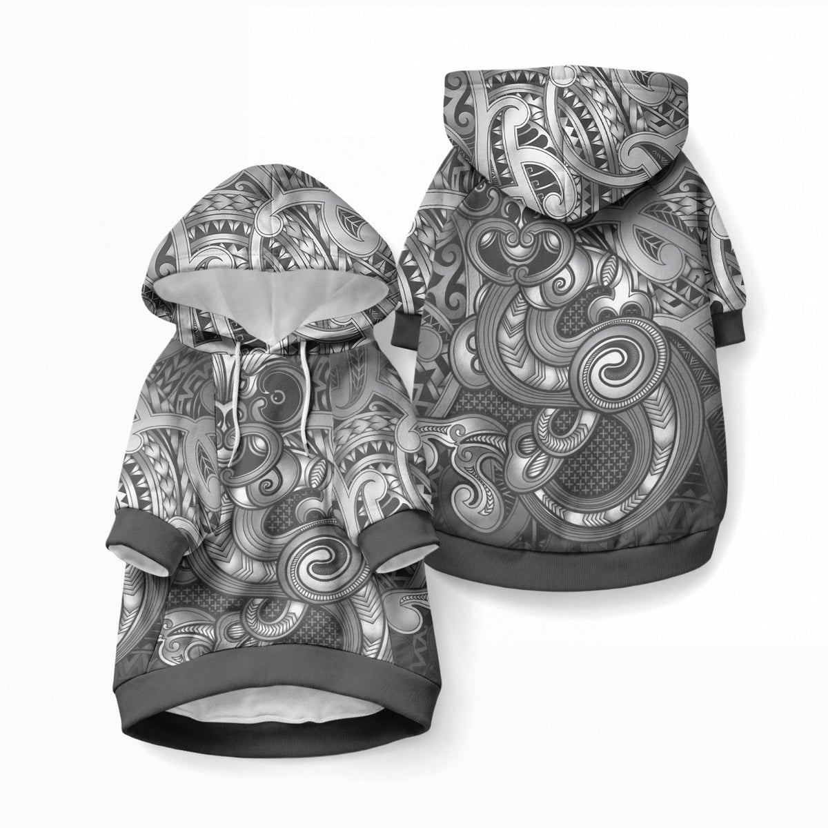 Aotearoa Maori Hei Tiki Pet Hoodie Kiwikiwi Kowhaiwhai Puhoro Motif