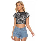 Aotearoa Maori Hei Tiki Raglan Cropped T Shirt Kiwikiwi Kowhaiwhai Puhoro Motif