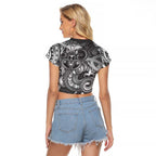 Aotearoa Maori Hei Tiki Raglan Cropped T Shirt Kiwikiwi Kowhaiwhai Puhoro Motif