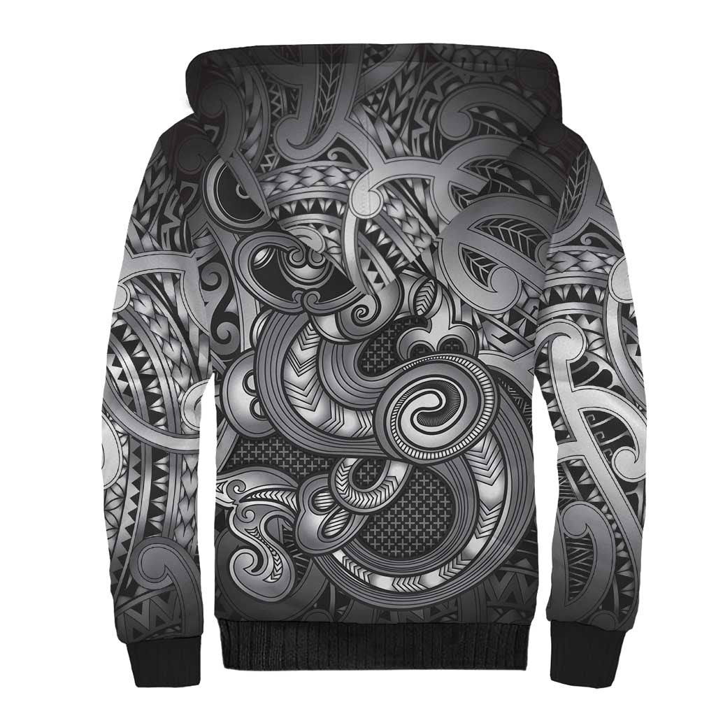 Aotearoa Maori Hei Tiki Sherpa Hoodie Kiwikiwi Kowhaiwhai Puhoro Motif