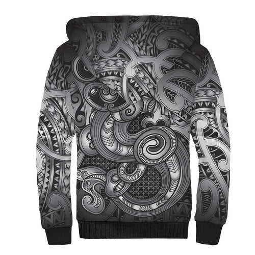 Aotearoa Maori Hei Tiki Sherpa Hoodie Kiwikiwi Kowhaiwhai Puhoro Motif