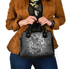 Aotearoa Maori Hei Tiki Shoulder Handbag Kiwikiwi Kowhaiwhai Puhoro Motif