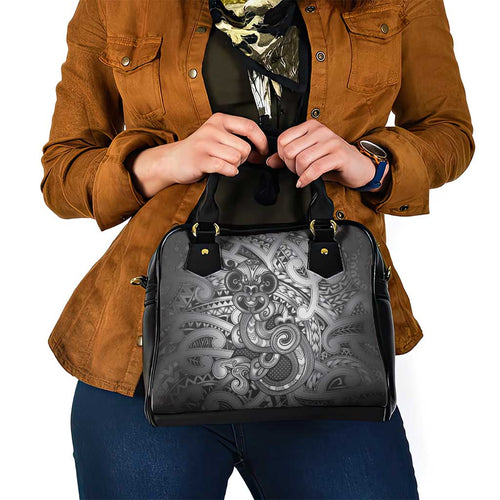 Aotearoa Maori Hei Tiki Shoulder Handbag Kiwikiwi Kowhaiwhai Puhoro Motif