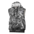 Aotearoa Maori Hei Tiki Sleeveless Hoodie Kiwikiwi Kowhaiwhai Puhoro Motif