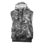 Aotearoa Maori Hei Tiki Sleeveless Hoodie Kiwikiwi Kowhaiwhai Puhoro Motif