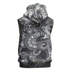 Aotearoa Maori Hei Tiki Sleeveless Hoodie Kiwikiwi Kowhaiwhai Puhoro Motif