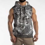 Aotearoa Maori Hei Tiki Sleeveless Hoodie Kiwikiwi Kowhaiwhai Puhoro Motif