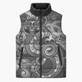 Aotearoa Maori Hei Tiki Sleeveless Puffer Jacket Kiwikiwi Kowhaiwhai Puhoro Motif