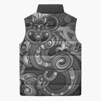 Aotearoa Maori Hei Tiki Sleeveless Puffer Jacket Kiwikiwi Kowhaiwhai Puhoro Motif