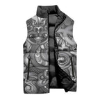 Aotearoa Maori Hei Tiki Sleeveless Puffer Jacket Kiwikiwi Kowhaiwhai Puhoro Motif