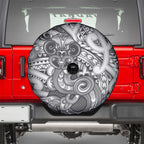 Aotearoa Maori Hei Tiki Spare Tire Cover Kiwikiwi Kowhaiwhai Puhoro Motif