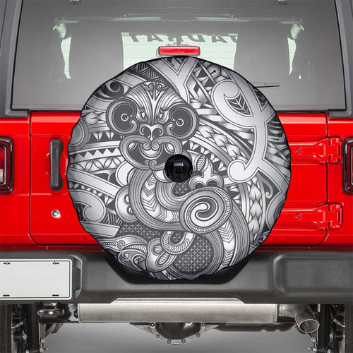 Aotearoa Maori Hei Tiki Spare Tire Cover Kiwikiwi Kowhaiwhai Puhoro Motif