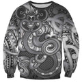 Aotearoa Maori Hei Tiki Sweatshirt Kiwikiwi Kowhaiwhai Puhoro Motif