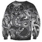 Aotearoa Maori Hei Tiki Sweatshirt Kiwikiwi Kowhaiwhai Puhoro Motif