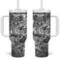 Aotearoa Maori Hei Tiki Tumbler With Handle Kiwikiwi Kowhaiwhai Puhoro Motif