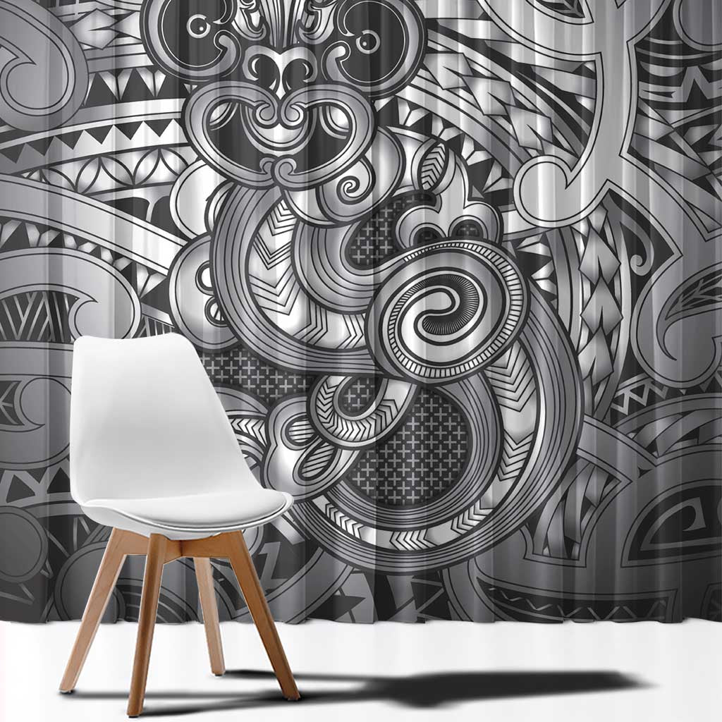 Aotearoa Maori Hei Tiki Window Curtain Kiwikiwi Kowhaiwhai Puhoro Motif