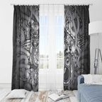 Aotearoa Maori Hei Tiki Window Curtain Kiwikiwi Kowhaiwhai Puhoro Motif