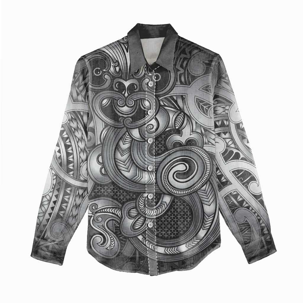 Aotearoa Maori Hei Tiki Women Casual Shirt Kiwikiwi Kowhaiwhai Puhoro Motif