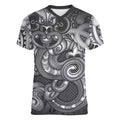 Aotearoa Maori Hei Tiki Women V-Neck T-Shirt Kiwikiwi Kowhaiwhai Puhoro Motif