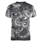 Aotearoa Maori Hei Tiki Women V-Neck T-Shirt Kiwikiwi Kowhaiwhai Puhoro Motif