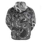 Aotearoa Maori Hei Tiki Zip Hoodie Kiwikiwi Kowhaiwhai Puhoro Motif