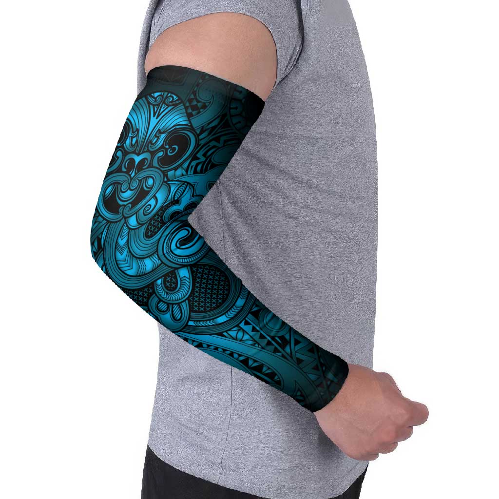 Aotearoa Maori Hei Tiki Arm Sleeves Kikorangi Kowhaiwhai Puhoro Motif