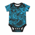 Aotearoa Maori Hei Tiki Baby Onesie Kikorangi Kowhaiwhai Puhoro Motif
