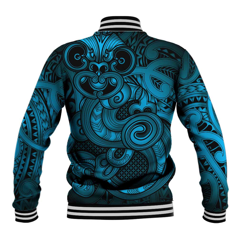 Aotearoa Maori Hei Tiki Baseball Jacket Kikorangi Kowhaiwhai Puhoro Motif
