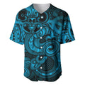 Aotearoa Maori Hei Tiki Baseball Jersey Kikorangi Kowhaiwhai Puhoro Motif