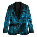 Aotearoa Maori Hei Tiki Blazer Kikorangi Kowhaiwhai Puhoro Motif