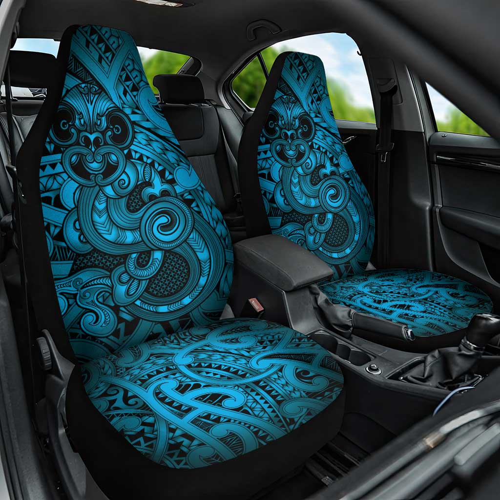 Aotearoa Maori Hei Tiki Car Seat Cover Kikorangi Kowhaiwhai Puhoro Motif